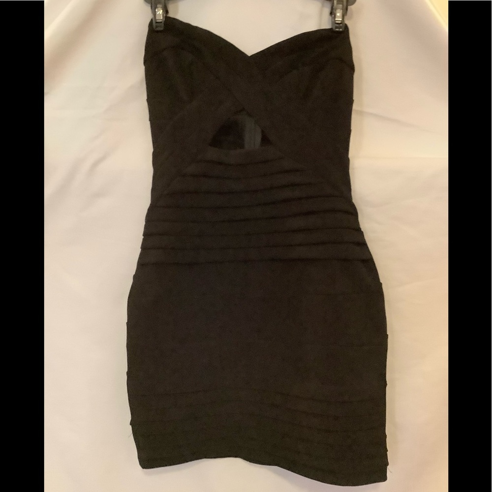 Strapless Black Mini Dress